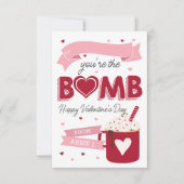 ホットココア爆弾教室バレンタインカード 招待状 (正面)