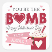 ホットココア爆弾教室バレンタインデー スクエアシール (正面)