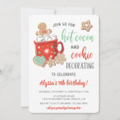 ホットココア飾クッキーの誕生日パーティー任意の年齢 招待状 (正面)