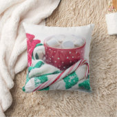 ホットココア |キャンディーケーン |スカーフ&ミッツのクリスマス クッション (ブランケット)