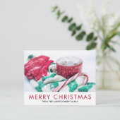 ホットココア |キャンディーケーン |スカーフ&ミッツのクリスマス ポストカード (スタンド正面)