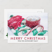 ホットココア |キャンディーケーン |スカーフ&ミッツのクリスマス ポストカード (正面/裏面)