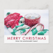 ホットココア |キャンディーケーン |スカーフ&ミッツのクリスマス ポストカード (正面)