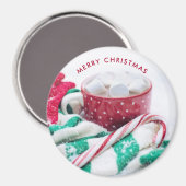 ホットココア |キャンディーケーン |スカーフ&ミッツのクリスマス マグネット (正面/裏面)