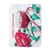 ホットココア |キャンディーケーン |スカーフ&ミッツのクリスマス マグネット (縦)