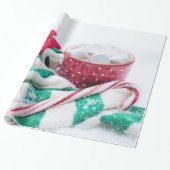 ホットココア |キャンディーケーン |スカーフ&ミッツのクリスマス ラッピングペーパー (アンロールド)