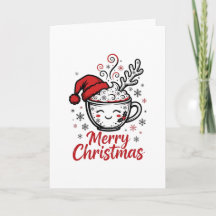 ホットココア クリスマスカード あったか 冬の休日