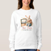 ホットココア&クリスマスムービーヴィンテージウサギ スウェットシャツ (正面)