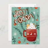 ホットココア - クリスマス ホリデー マグ 青 (正面/裏面)