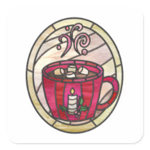 ホットココア、ホットチョコレートのステンドグラススタイル