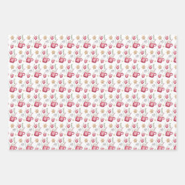 ホットココア ホリデーパーティー 水彩アート ラッピングペーパーシート