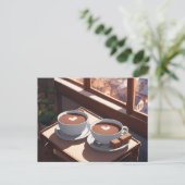 ホットココア、ポストクロッシング ポストカード (スタンド正面)