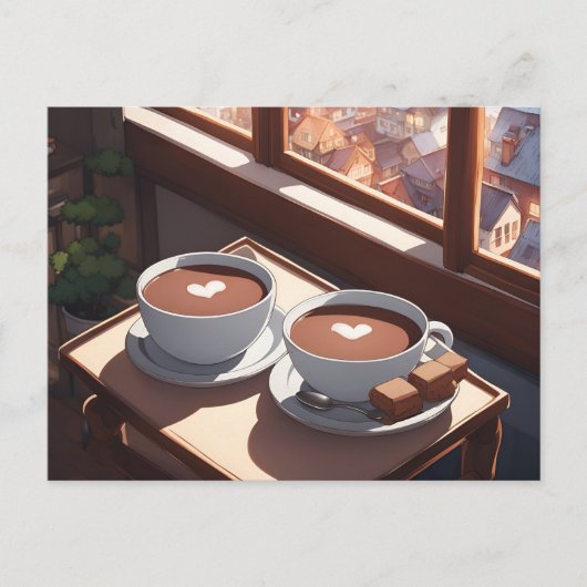 ホットココア、ポストクロッシング ポストカード (正面)
