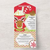 ホットココア リンデブ cookies レシピカード かわいい 現代 オールインワン招待状 (内側)