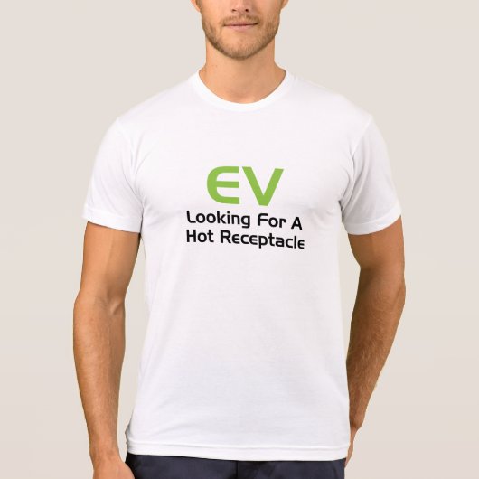ホットコンセントを探しているEV Tシャツ (正面)