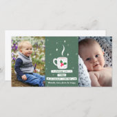 ホットコージークリスマスコアカスタム2写真ホリデー シーズンカード (正面/裏面)