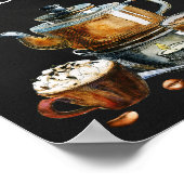 ホットコーヒーと紅茶のバー看板 ポスター (角)