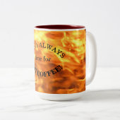 「。..ホットコーヒーの時間!」マグカップ ツートーンマグカップ (正面右)