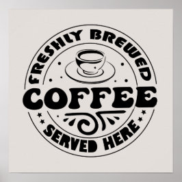 ホットコーヒーはここで販売されたベンダー ポスター