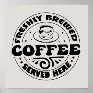 ホットコーヒーはここで販売されたベンダー ポスター