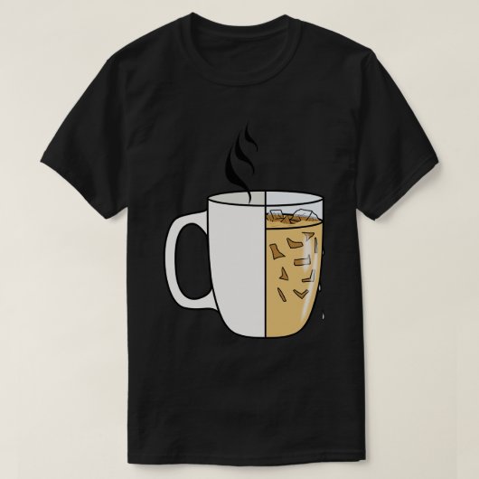 ホットコーヒーアイスコーヒー Tシャツ (デザイン正面)