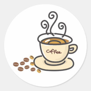ホットコーヒーマグ&コーヒー豆 ラウンドシール