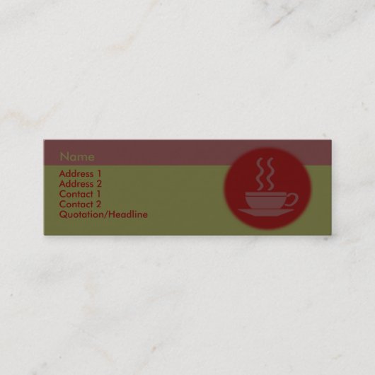 ホットコーヒー名刺 スキニー名刺 (正面)