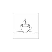 ホットコーヒー手描きデザイン ラバースタンプ (インプリント)