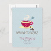 ホットコーヒー最も暖かい冬の願いポストカード ポストカード (正面/裏面)
