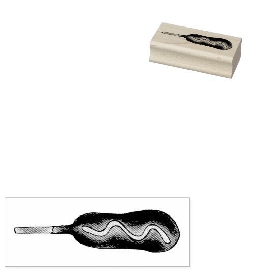 ホットコーンドッグコーンドッグとマスタードフェアフードスタンプ ラバースタンプ (押印)