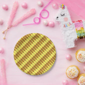 ホットコーンドッグコーンドッグイエローマスタードジャンクフード ペーパープレート (パーティー)