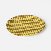 ホットコーンドッグコーンドッグイエローマスタードジャンクフード ペーパープレート (アングル)