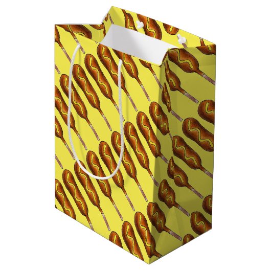 ホットコーンドッグコーンドッグイエローマスタードジャンクフード ミディアムペーパーバッグ (裏面アングル)