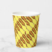ホットコーンドッグコーンドッグイエローマスタードジャンクフード 紙コップ (右)