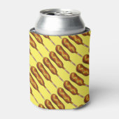 ホットコーンドッグコーンドッグイエローマスタードジャンクフード 缶クーラー (缶正面)