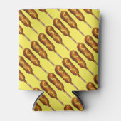 ホットコーンドッグコーンドッグイエローマスタードジャンクフード 缶クーラー (正面)