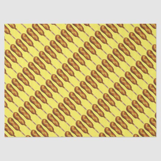 ホットコーンドッグコーンドッグイエローマスタードジャンクフード 薄葉紙 (正面)