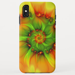 ホットサマーグリーンオレンジアブストラクトカラフルフラクタル iPhone XS MAXケース