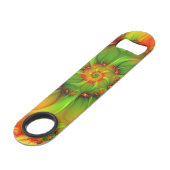 ホットサマーグリーンオレンジ抽象芸術フラクタルカラフル スピード栓抜き (裏面アングル)