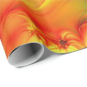 ホットサマーグリーンオレンジ抽象芸術フラクタルカラフル ラッピングペーパー (ロールコーナー)