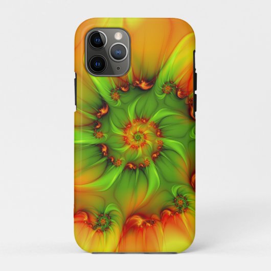 ホットサマーグリーンオレンジ抽象芸術フラクタルカラフル Case-Mate iPhoneケース (裏面)