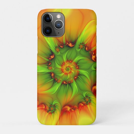 ホットサマーグリーンオレンジ抽象芸術フラクタルカラフル Case-Mate iPhoneケース (裏)
