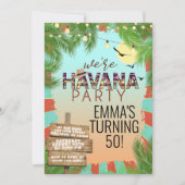 ホットサマー ハバナ ナイト レトロ トロピカル パーティー 招待状 (正面)