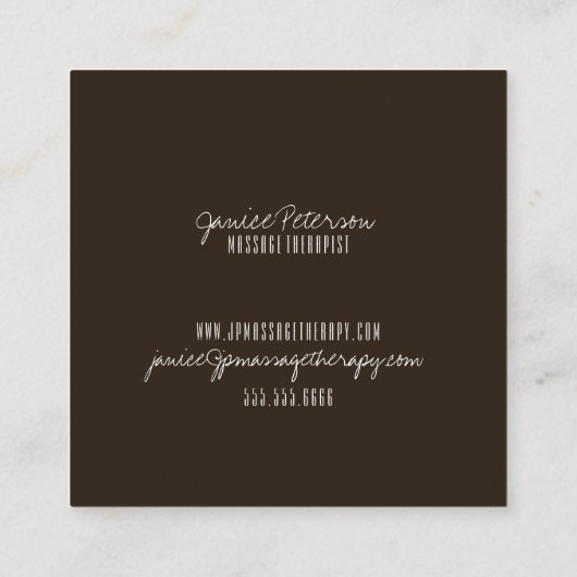 ホットストーンズマッサージセラピー名刺 スクエア名刺 (裏面)