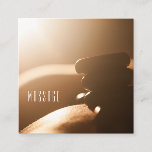 ホットストーンズマッサージセラピー名刺 スクエア名刺 (正面)