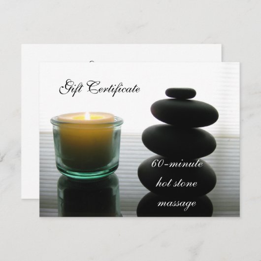 ホットストーンマッサージギフト証明書II (正面/裏面)