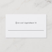 ホットストーンマッサージ 予約カード (裏面)