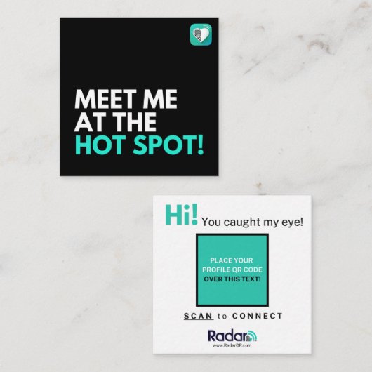 ホットスポットで私に会う スクエア名刺 (正面/裏面)