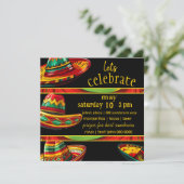 ホットソンブレロ |赤い黄 |フィエスタをテーマにした 招待状 (スタンド正面)