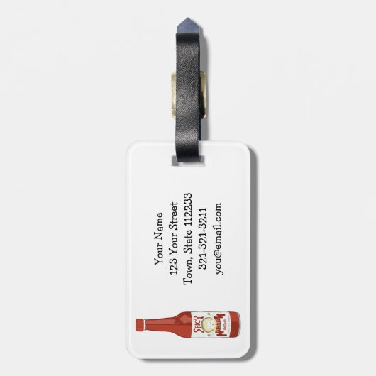 ホットソーススパイシーおもしろいピカンテパタカスタムーン ラゲッジタグ (裏面縦)